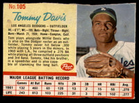 1962 Post Cereal #105 Tommy Davis Very Good  ID: 144327