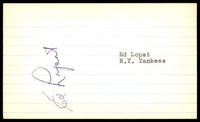 Ed Lopat SIGNED 3X5 INDEX CARD AUTHENTIC AUTOGRAPH New York Yankees Vintage Signature