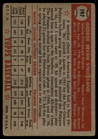 1952 Topps #197 George Strickland G/VG RC Rookie