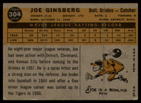 1960 Topps #304 Joe Ginsberg EX Excellent  ID: 108794