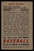 1951 Bowman #162 Larry Jansen EX 