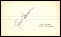 Tom Gorman SIGNED 3X5 INDEX CARD AUTHENTIC AUTOGRAPH New York Yankees Vintage Signature ID: 73623