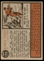 1962 Topps #176 Eddie Yost Very Good  ID: 195019