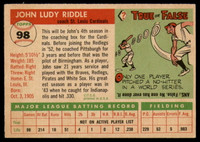 1955 Topps #98 Johnny Riddle CO EX++  ID: 84635