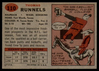 1957 Topps #110 Tom Runnels DP NM+ RC Rookie