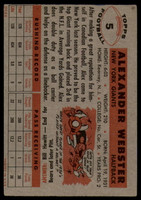 1956 Topps #5 Alex Webster EX RC Rookie ID: 79375