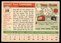 1955 Topps #18 Russ Kemmerer EX++ RC Rookie ID: 56352
