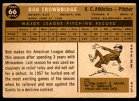 1960 Topps #66 Bob Trowbridge Very Good  ID: 195718