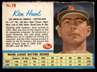 1962 Post Cereal #79 Ken Hunt Very Good  ID: 144265