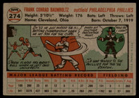 1956 Topps #274 Frank Baumholtz UER EX++ ID: 59441