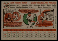 1956 Topps #269 Jack Meyer EX++ RC Rookie ID: 79156