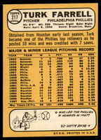 1968 Topps #217 Turk Farrell EX/NM  ID: 119697