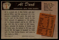 1955 Bowman #2 Alvin Dark UER EX++ ID: 57157