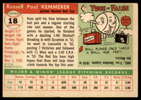 1955 Topps #18 Russ Kemmerer EX RC Rookie ID: 56354