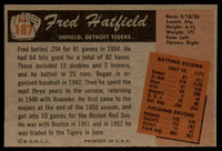 1955 Bowman #187 Fred Hatfield EX++ Excellent++ 