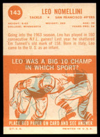 1963 Topps #143 Leo Nomellini NM  ID: 84025