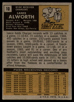1971 Topps # 10 Lance Alworth EX++  ID: 85881