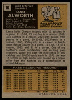 1971 Topps # 10 Lance Alworth EX++  ID: 85882