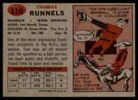 1957 Topps #110 Tom Runnels DP EX/NM RC Rookie ID: 72600