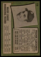 1971 Topps #119 Frank Lucchesi MG Excellent+  ID: 174597