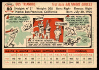 1956 Topps #80 Gus Triandos DP EX++ ID: 58549
