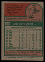 1975 Topps # 83 Jim Merritt NM-Mint  ID: 181668