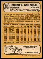 1968 Topps #232 Denis Menke Very Good  ID: 153779