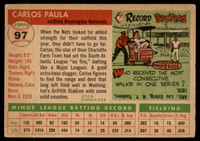 1955 Topps #97 Carlos Paula EX RC Rookie ID: 56825