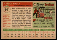 1955 Topps #97 Carlos Paula EX RC Rookie ID: 56826