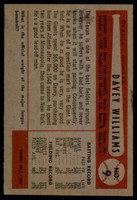 1954 Bowman #9 Dave Williams VG ID: 52227