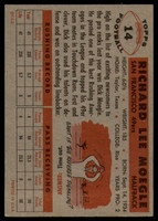1956 Topps #14 Dick Moegle EX ID: 71990