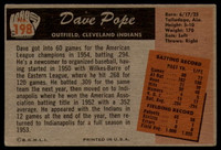 1955 Bowman #198 Dave Pope VG RC Rookie