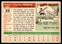 1955 Topps #10 Bob Keegan UER VG/EX ID: 56316