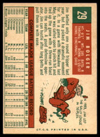 1959 Topps #29 Jim Bolger EX++ ID: 65603