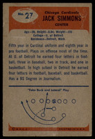 1955 Bowman #27 Jack Simmons EX++ ID: 70436