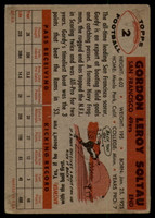 1956 Topps #2 Gordon Soltau EX