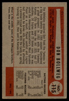 1954 Bowman #115 Don Bollweg VG ID: 54082