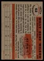 1956 Topps #62 Billy Wilson EX  ID: 84209