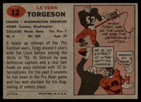 1957 Topps #12 Lavern Torgeson EX++ RC Rookie ID: 72235