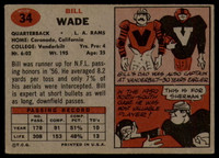 1957 Topps #34 Bill Wade EX++