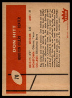 1960 Fleer #70 Don Hitt EX/NM 