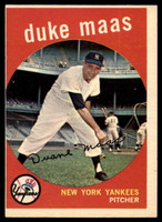 1959 Topps #167 Duke Maas EX ID: 66768