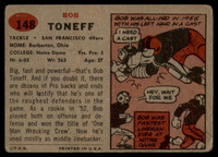 1957 Topps #148 Bob Toneff DP VG