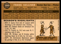 1960 Topps #280 Frank Sullivan EX++ 