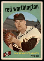 1959 Topps #28 Red Worthington VG ID: 65592
