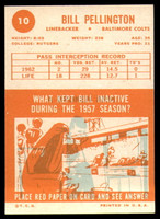 1963 Topps # 10 Bill Pellington EX/NM ID: 75320