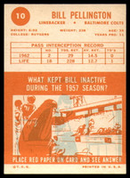 1963 Topps # 10 Bill Pellington EX++ ID: 75325