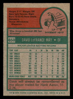 1975 Topps #650 Dave May Near Mint  ID: 302900