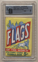 1955 Topps Flags Of The World 5 Cents Unopened Wax Pack GAI 7 NM  Serial #10185856  #*sku23382w