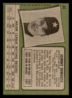 1971 Topps # 44 Johnny Edwards Ex-Mint  ID: 305507